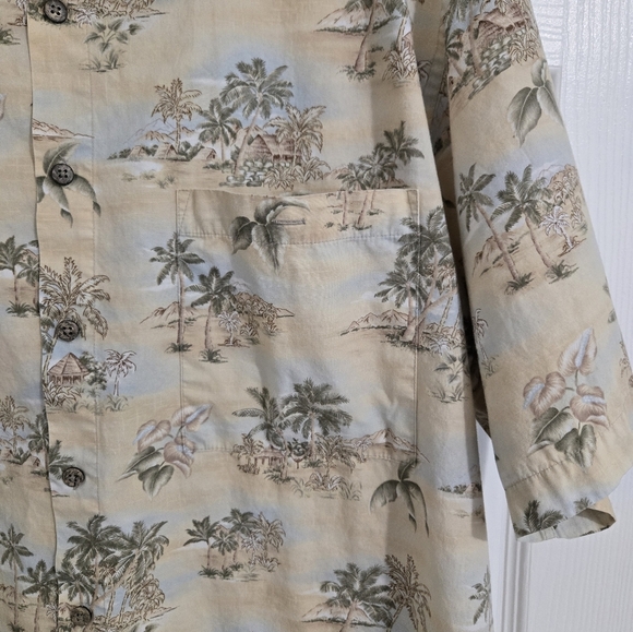 Pierre Cardin Men's Button Down Shirt Sz Large Cotton Vacation Tropical - Picture 4 of 11